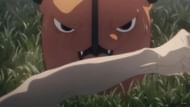 Pochita biting Denji's hand as shown in the anime (Image via MAPPA)